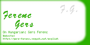 ferenc gers business card